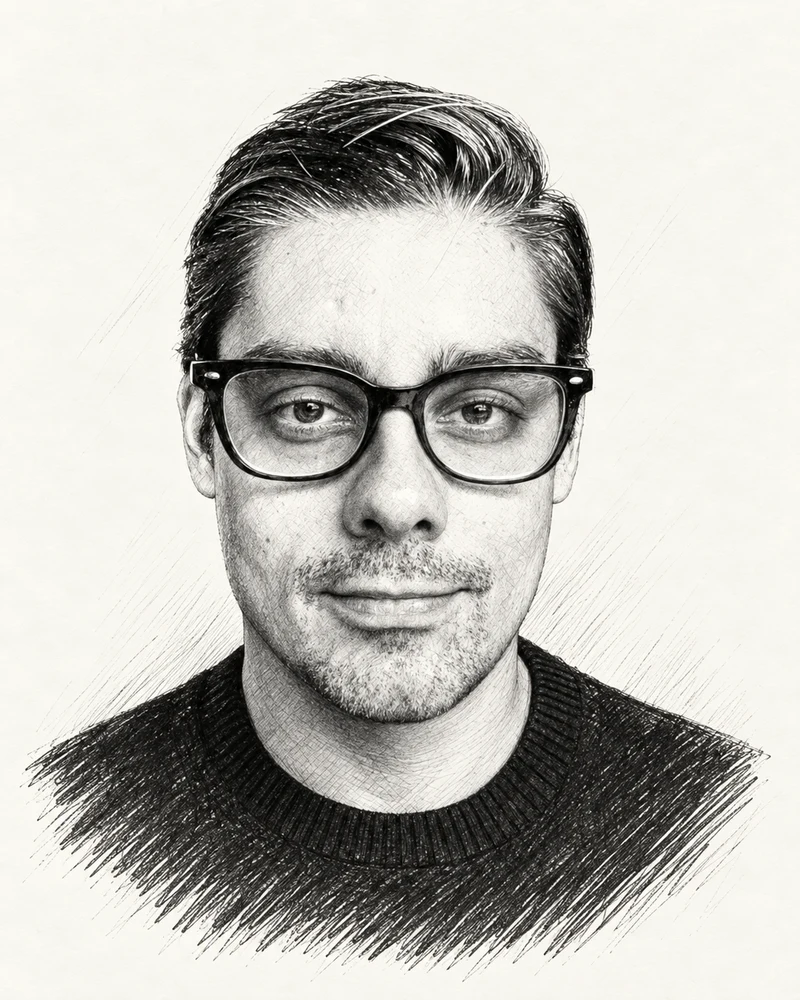 Illustrated portrait of Rodrigo Conde.